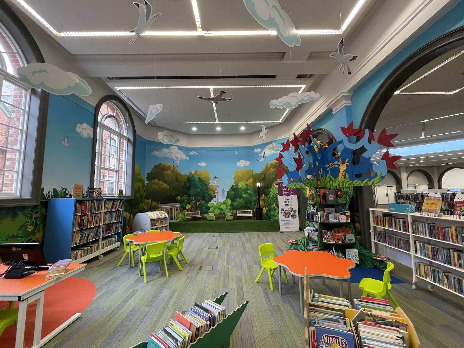 Children's section at Blackpool Central Library.